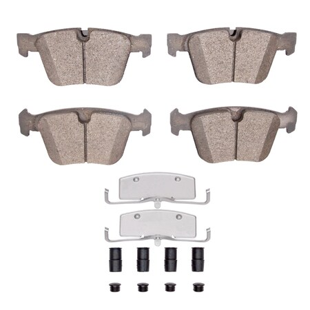 Dynamic Friction Co 3000 Semi-Metallic Brake Pads and Hardware Kit, Low Dust, 100% Copper Free, 100% Asbestos-free, Rear 1311-1290-01
